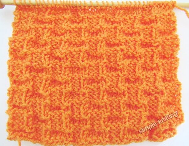 Basketweave Stitch Pattern reverse side