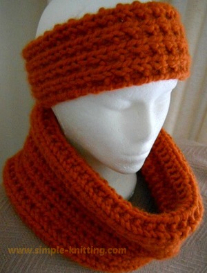 Broken Rib Cowl And Headband Knitting Pattern