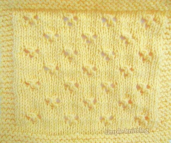 The cloverleaf eyelet stitch pattern will work nicely if you love to knit blanket squares. This one is made using superwash wool Cloverleaf Eyelet Stitch