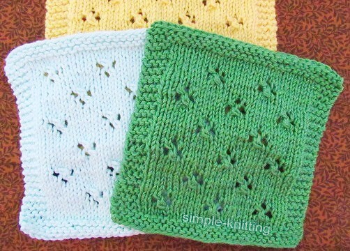 The cloverleaf eyelet stitch pattern is an old time stitch pattern that's dainty and pretty, perfect for baby clothes or a sweater. Or how about a dishcloth or blanket square? Hmm Cloverleaf Stitch Eyelet
