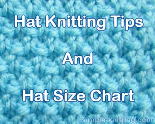 Knitting Hat Size Chart Cast On
