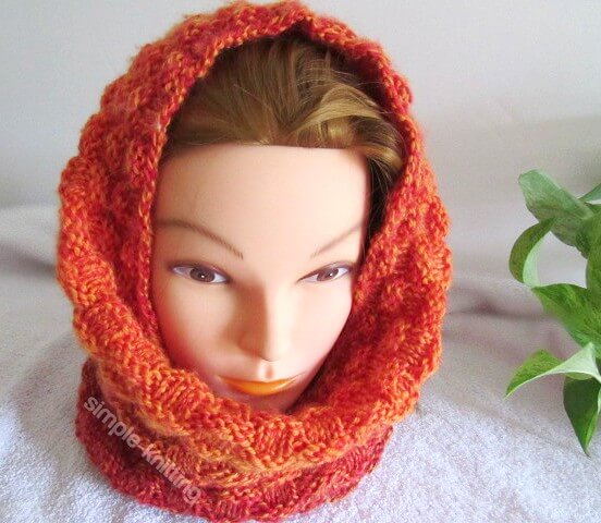 Jennifers basketweave knit hood pattern