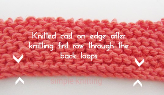 Knitted cast on method 