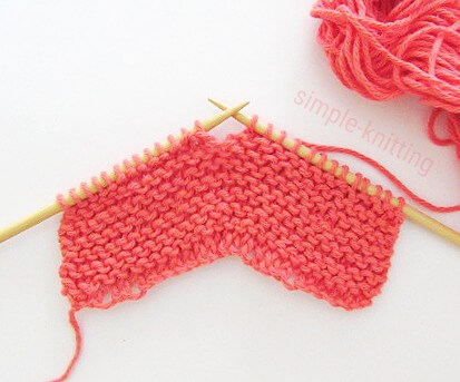 Knitted cast on swatch