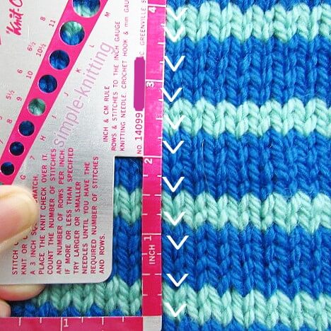 Knitting row gauge calculation