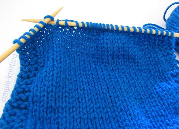 Term used in knitting for 'ending with RS row