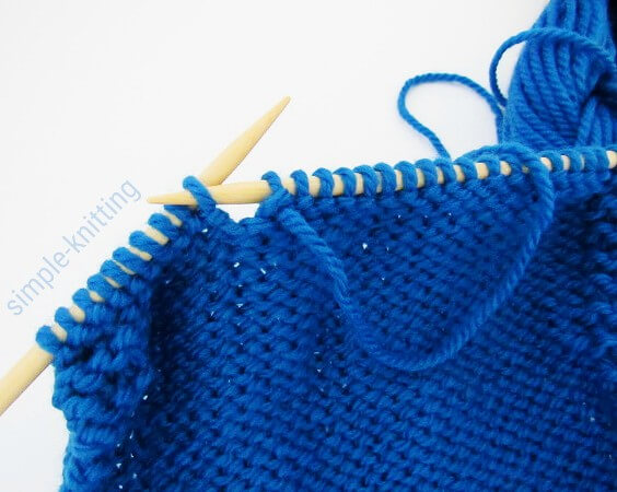 Term used in knitting for 'ending with a WS row'