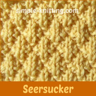 Seersucker Stitch Textured Knitting Stitch Pattern