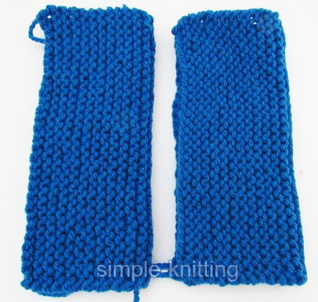 How to Knit Fingerless Mittens - fold in half lengthwise