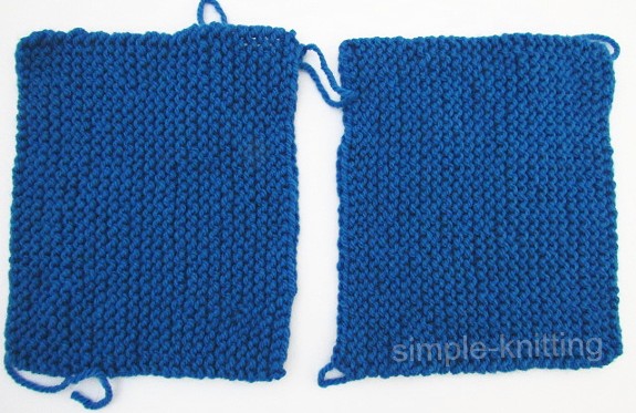 How to knit fingerless mittens, make 2 rectangles