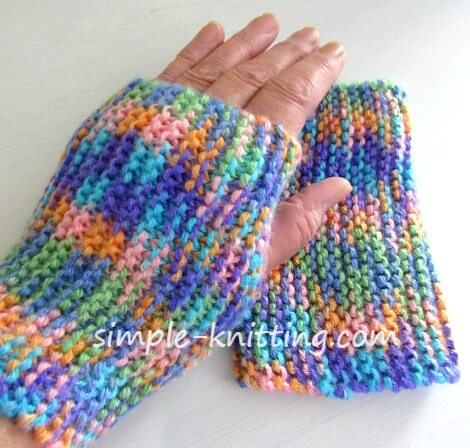 Fingerless Mittens Beginner Knitting Pattern