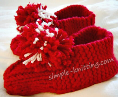 knitted wool slippers