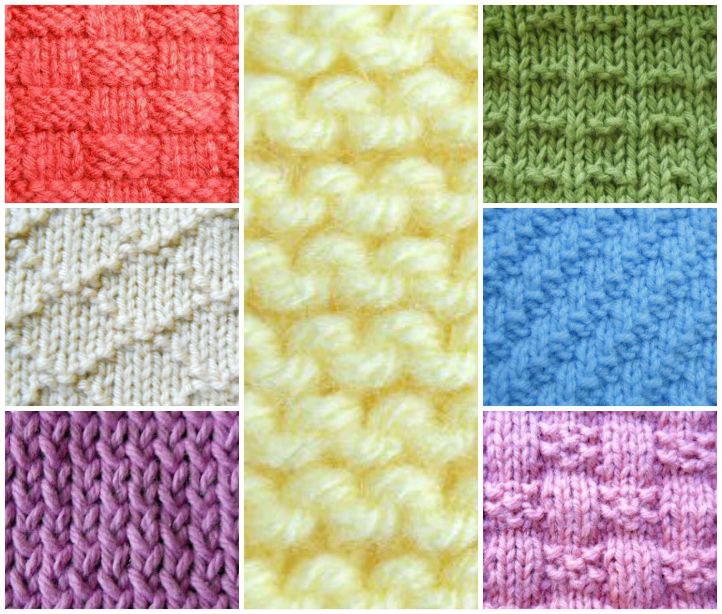 Knit and Purl Stitch Patterns  Knit stitch patterns, Knitting patterns,  Knitting tutorial