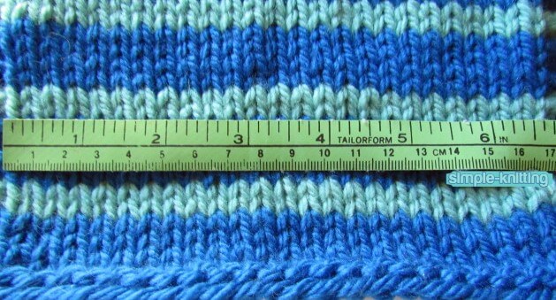 Gauge swatch calculating stitches gauge