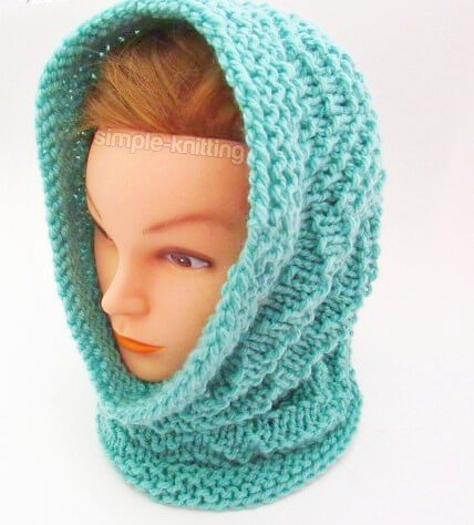 Seedy Chevron Hooded Cowl Scarf Pattern