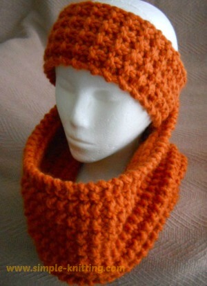 Broken rib cowl and headband knitting pattern