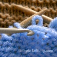Dropped purl stitch