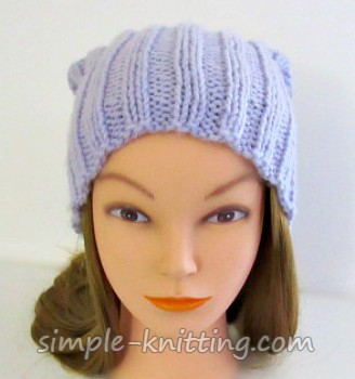 Knit hat on straight needles