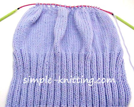 Knit hat on straight needles
