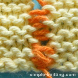 Seam garter stitch