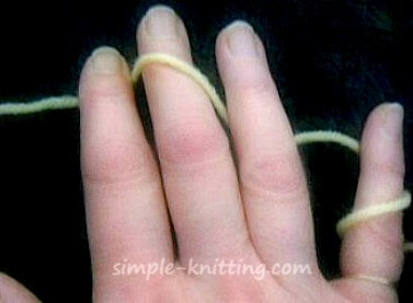 holding yarn in right hand, English style
