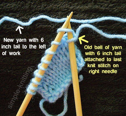 Joining yarn without a knot