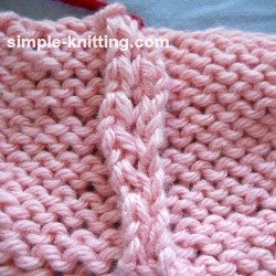 mattress stitch  wrong side