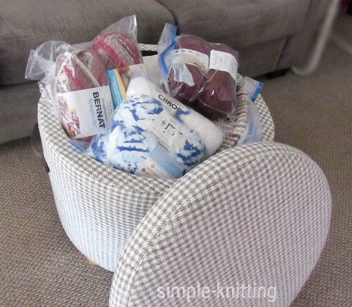 yarn storage ottoman