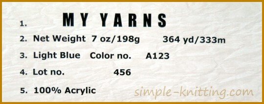 Yarn labels